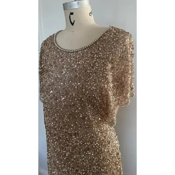 Adrianna Papell - Sequin Embellished Cocktail Dress - Size 14 - Picture 3 of 11